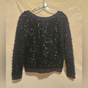 Matty M Black Sequin Pullover Sweater.  Women's Size S,  Round Neckline
